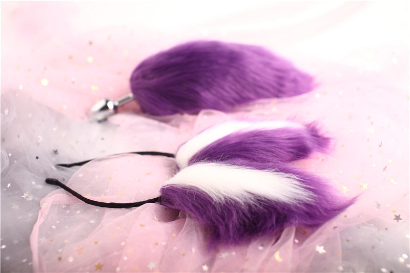Remove Purple Tail Plush Hairpin Ears