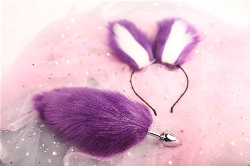 Remove Purple Tail Plush Hairpin Ears