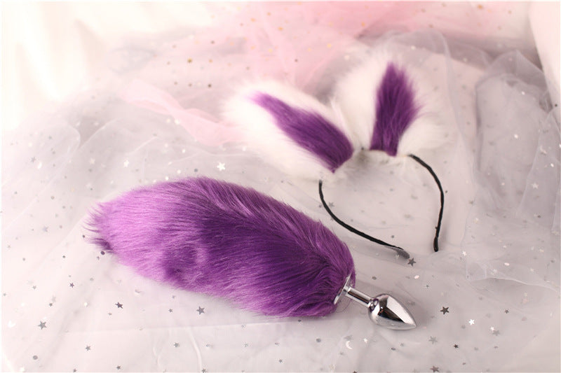 Remove Purple Tail Plush Hairpin Ears