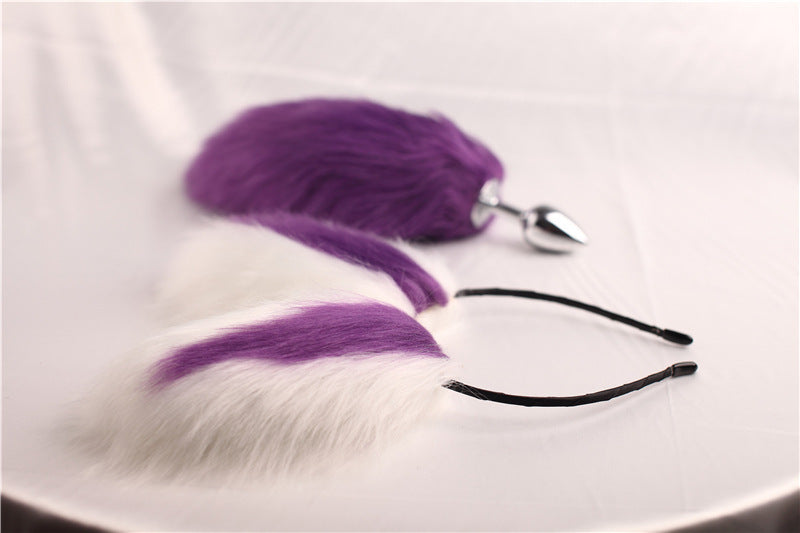 Remove Purple Tail Plush Hairpin Ears