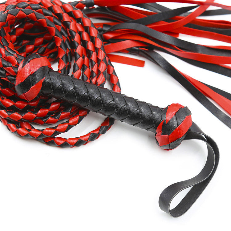 Multiple Black And Red Braided Loose Whips