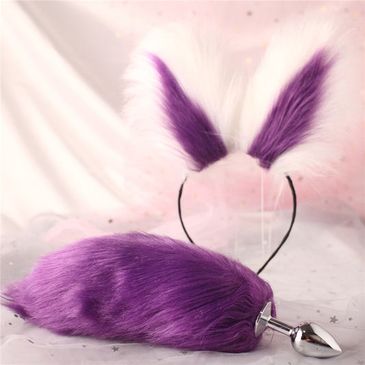 Remove Purple Tail Plush Hairpin Ears